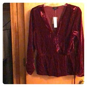 Crushed velvet look blouse.